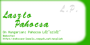 laszlo pahocsa business card